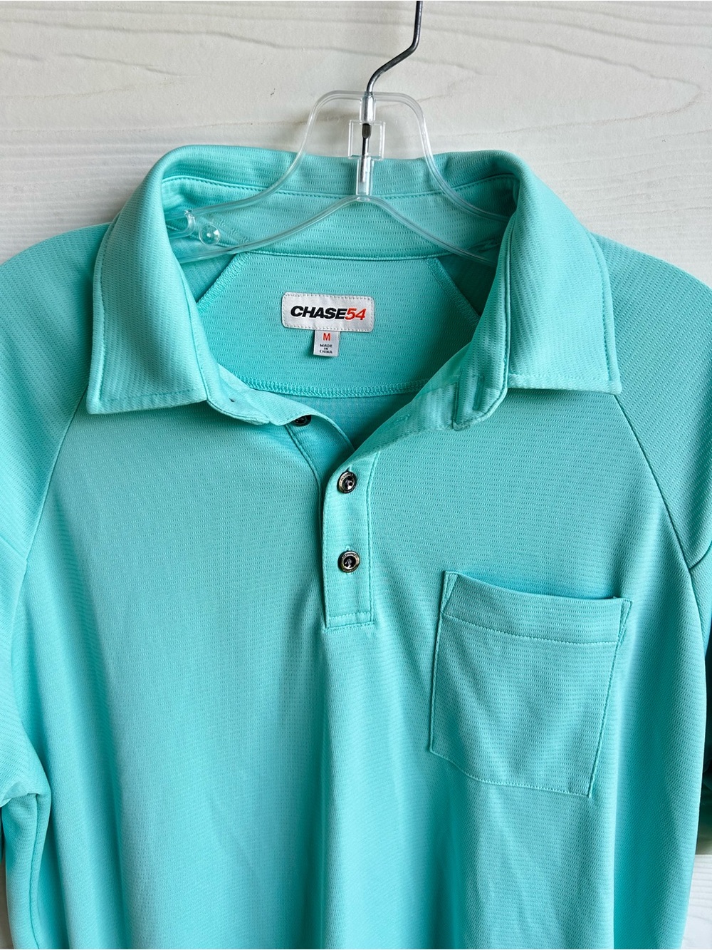 CHASE54 Men’s Mint Green Polo Shirt with Chest Pocket
